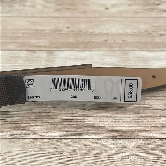 Michael Kors Brown‎ Monogram Belt with Gold Buckle NWT Retails $58 - Picture 3 of 6